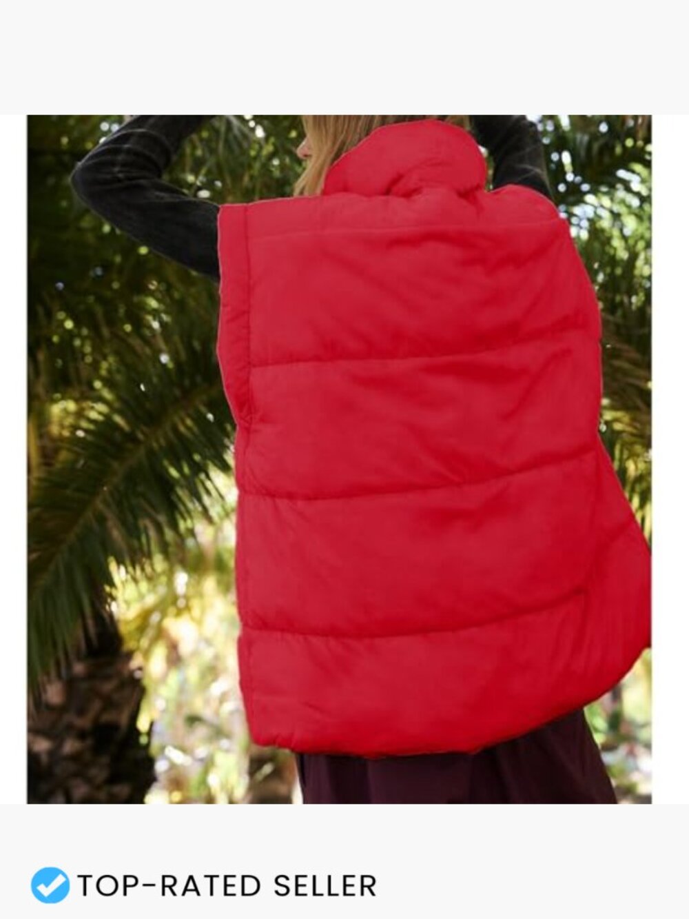 Women's Quilted Puffer Vest Zip Up Stand Collar Sleeveless Lightweight Warm - Picture 5 of 7